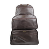 Premium Plain Leather Brown Travel Duffle Bag Set (3 Bags)